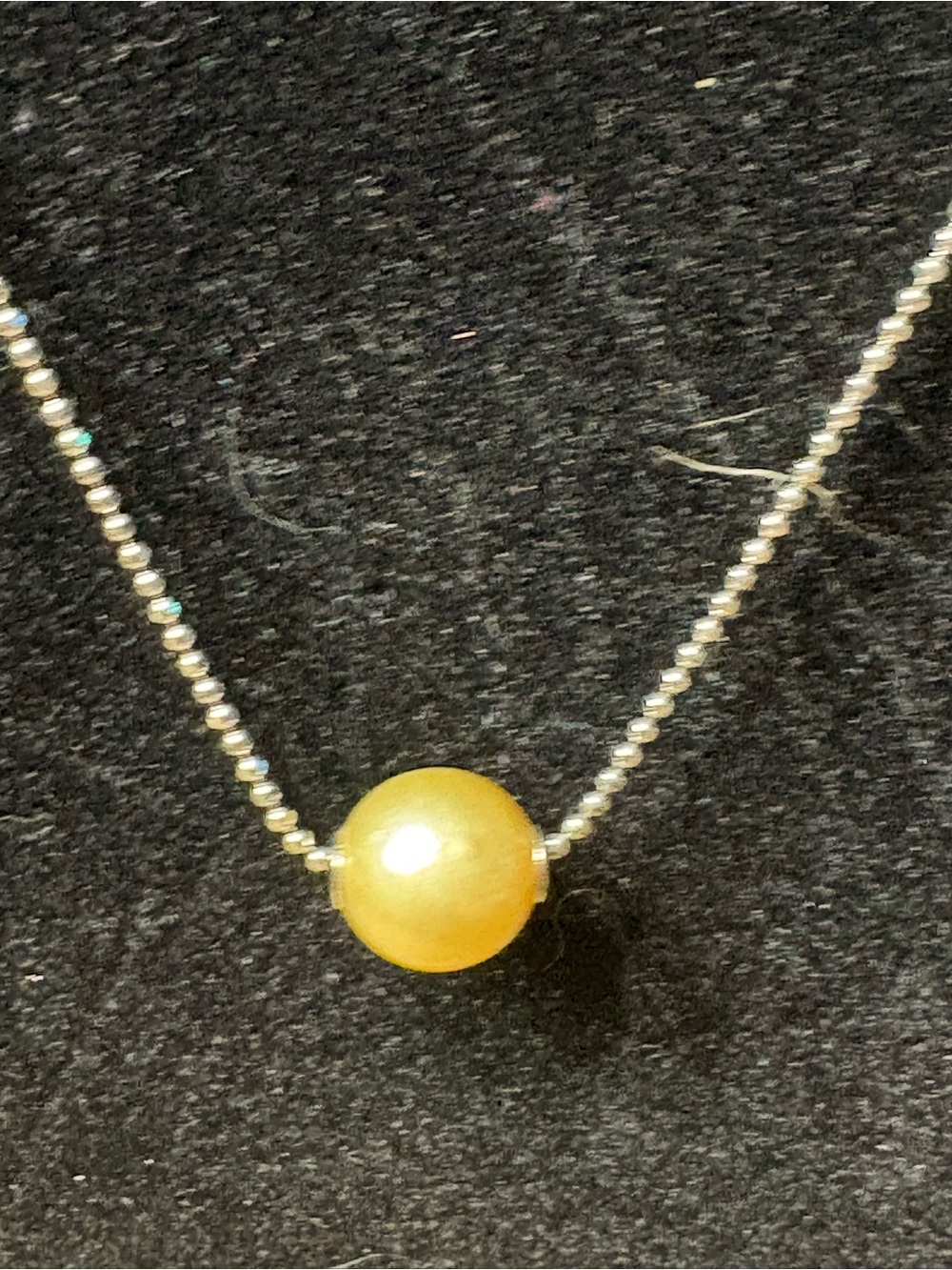 925. Chain Yellow Bead Pendant Necklace - Women Jewelry